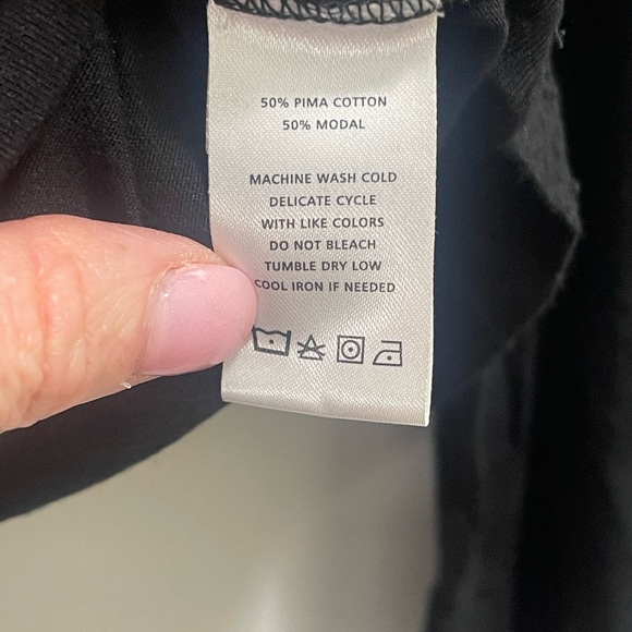 Lilla P Black Drape Neck Blouse medium - Picture 5 of 7